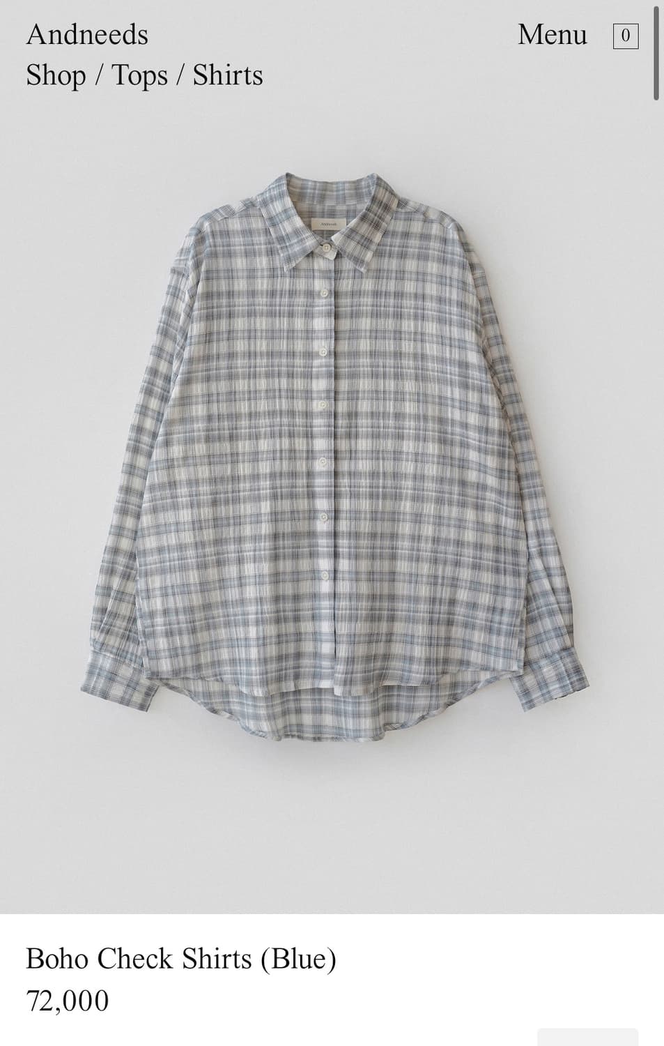 앤니즈 Boho Check Shirts(blue)  상품이미지1