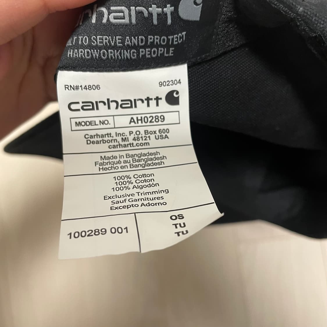 칼하트 블랙 볼캡 상품이미지5