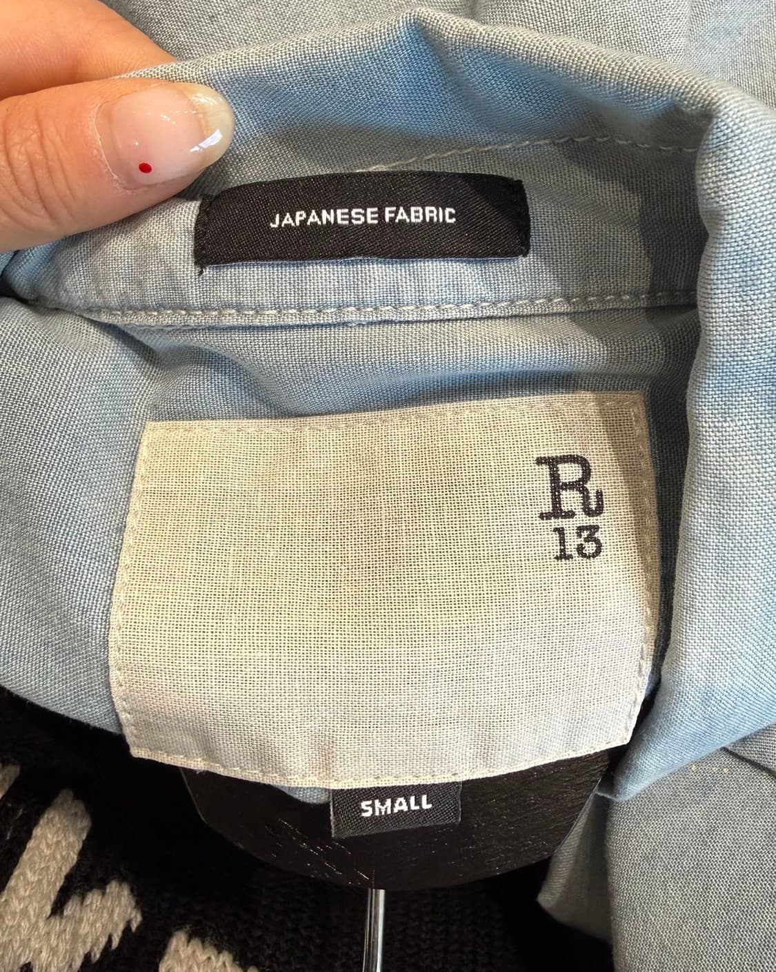 r13 데님 페인트 스플래터 샴브레이 셔츠 상품이미지7