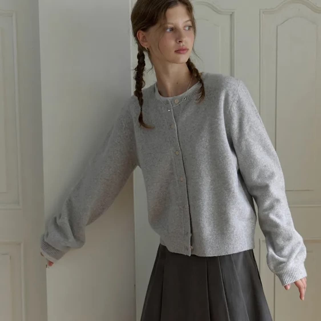 더미튼 Bree round cardigan (melange grey) 상품이미지1