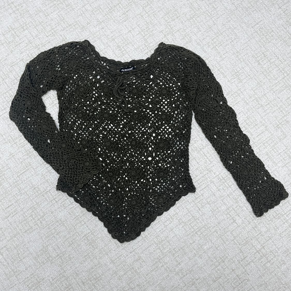 히피 빈티지 레이스 니트 탑 상품이미지1