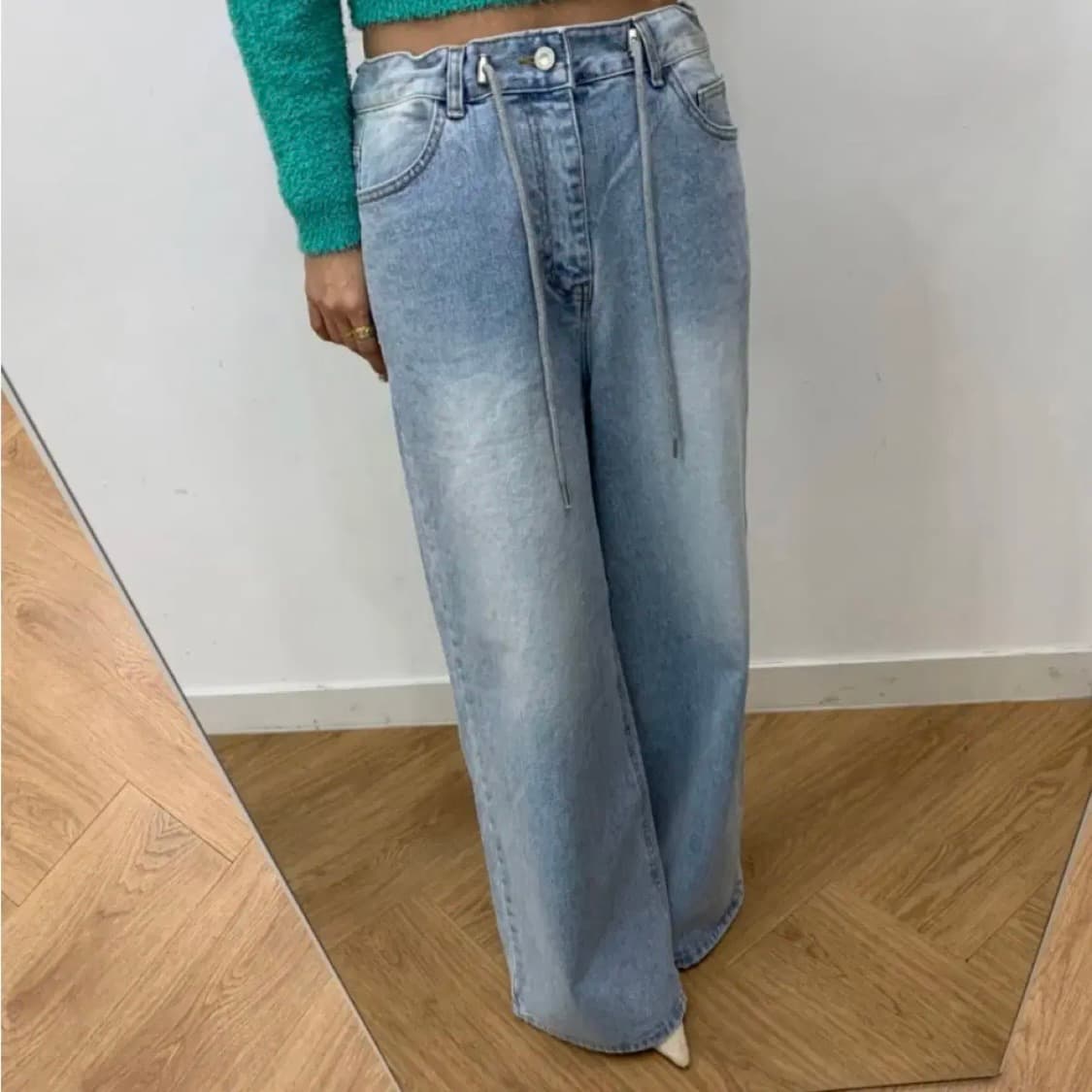 벨201_스트렌 뒷포인트 데님 팬츠 상품이미지3