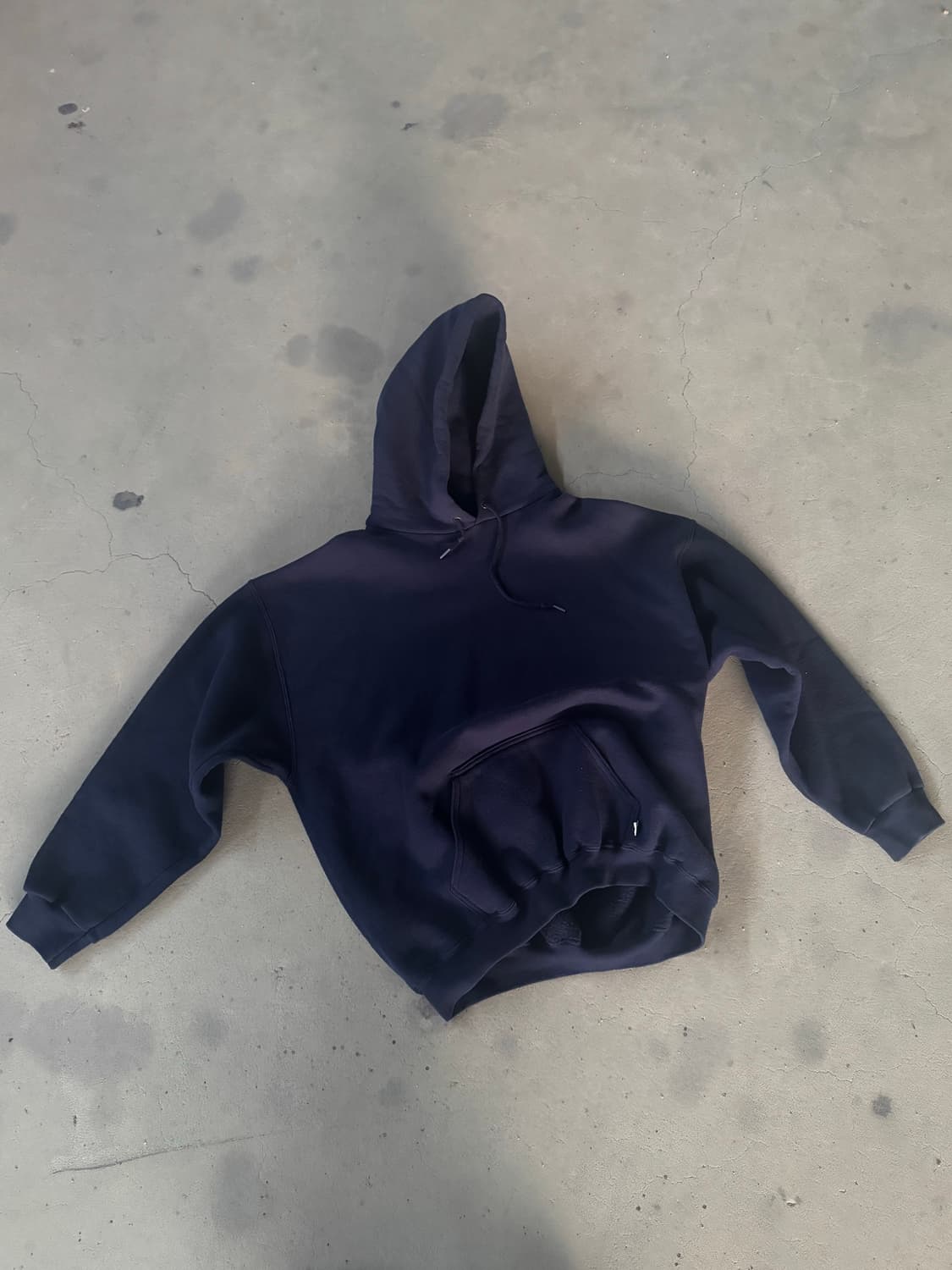 빈티지 블랭크 네이비 노 심 후드 상품이미지1