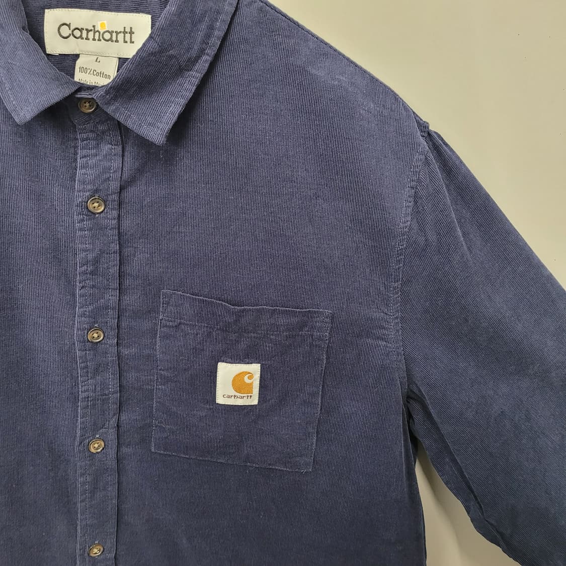 Carhartt 칼하트 코듀로이 셔츠 네이비 상품이미지3