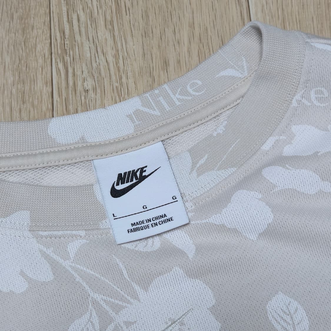 L) 연베이지 나이키 크롭 플라워 맨투맨 상품이미지4