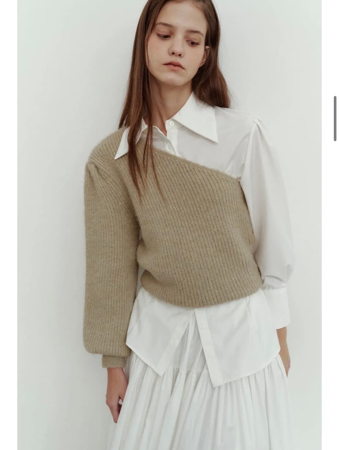 더티스 ONE-SHOULDER WOOL KNIT 상품이미지1