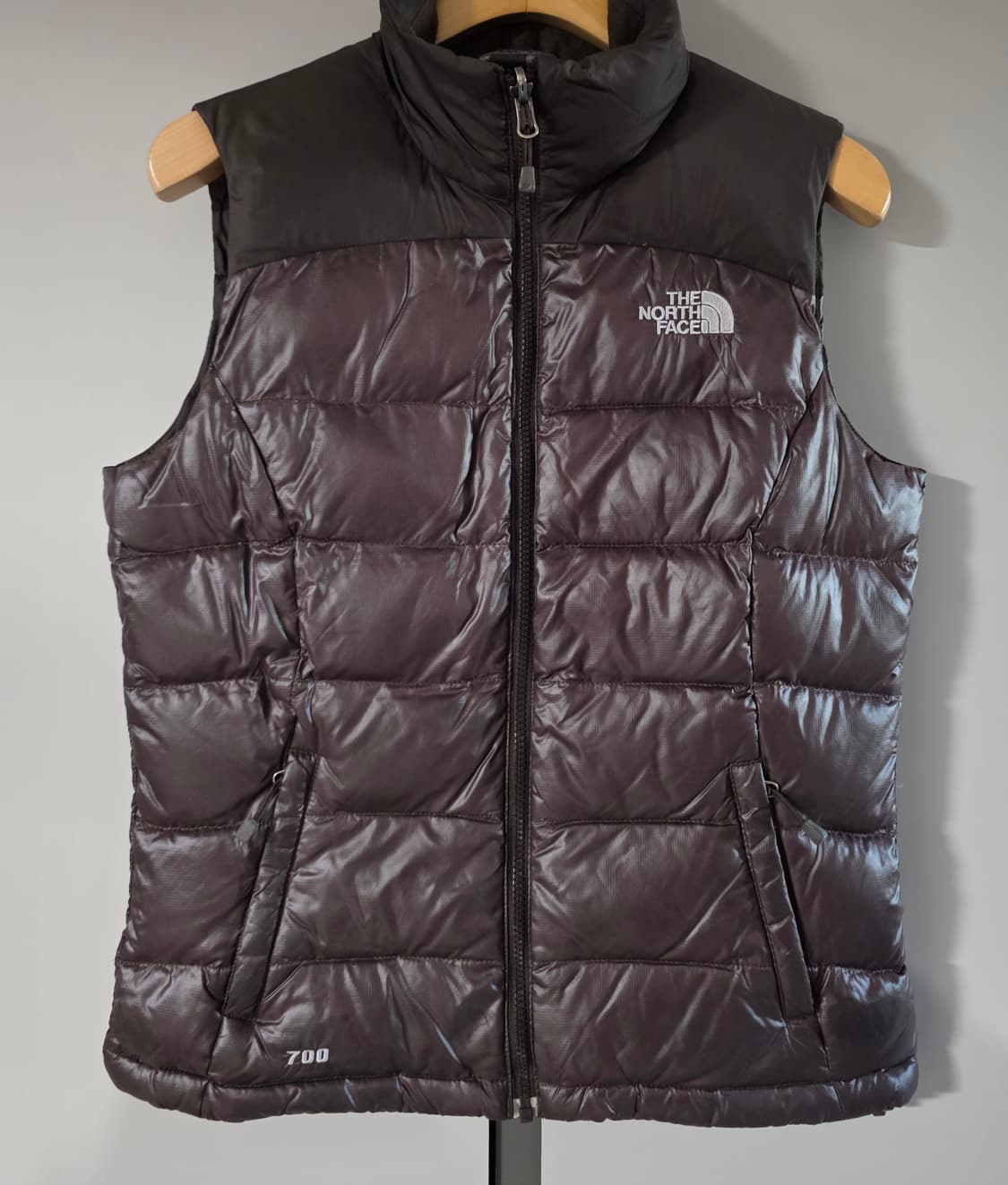 노스페이스 700 초코브라운 구스다운 패딩조끼.   싸이즈 85  여성용 상품이미지1