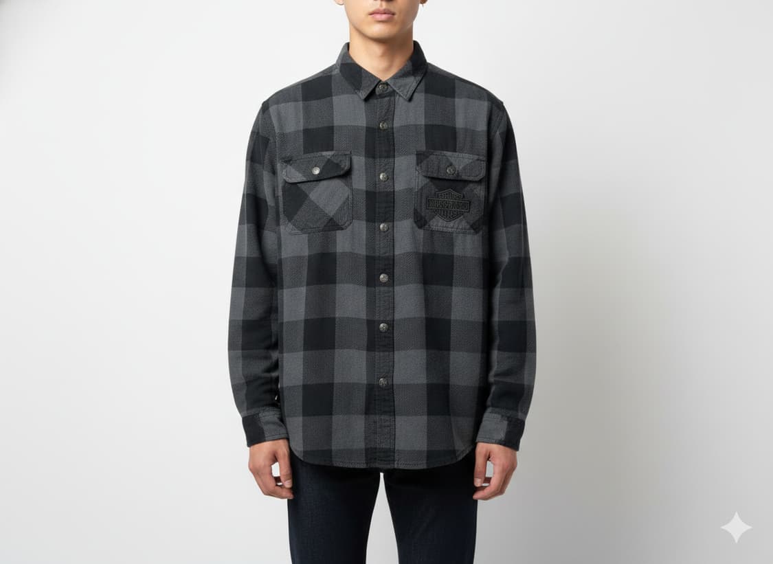 2024년 빈티지 할리 데이비슨 체크 플란넬 셔츠 상품이미지1