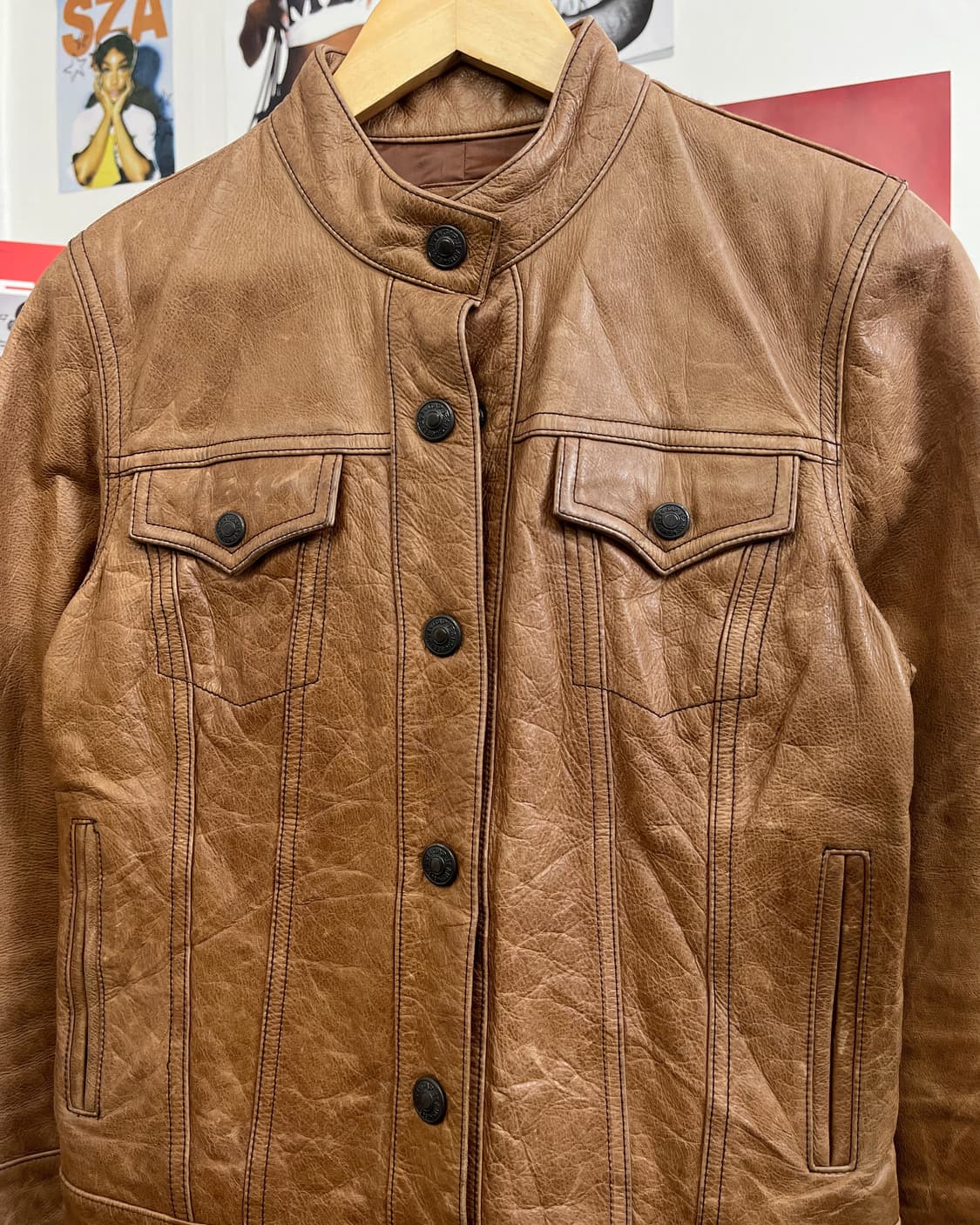 갭 브라운 레더 트러커 자켓 상품이미지6