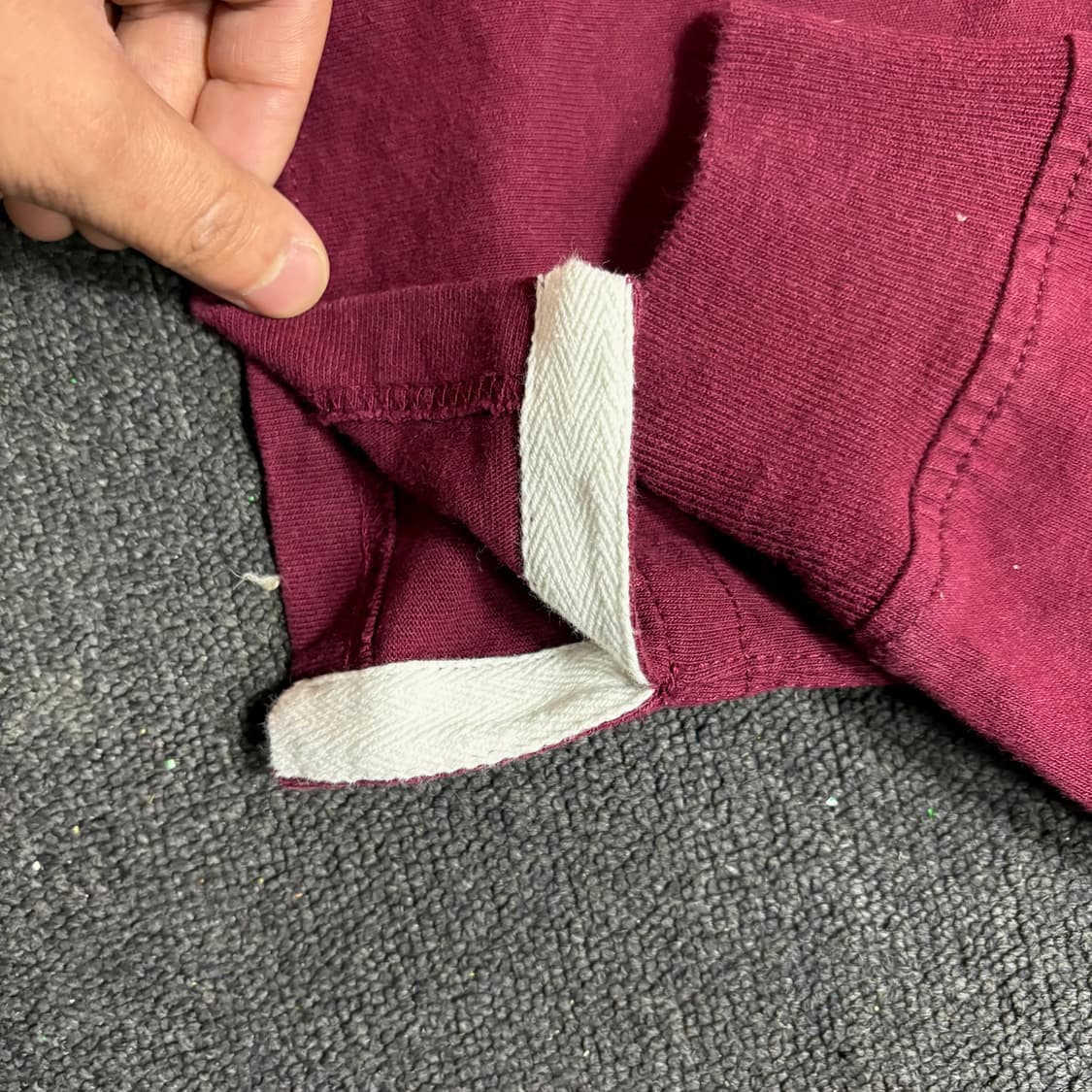 폴로 스몰로고 버건디 후드 M 상품이미지7