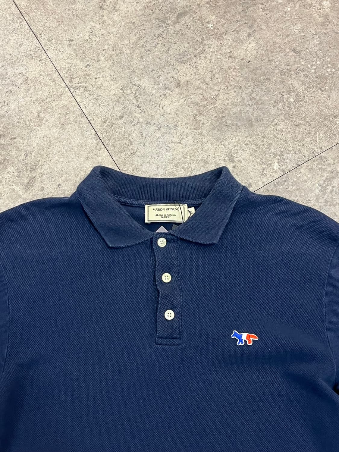 메종키츠네 반팔 카라티 네이비 XS #csz3353 상품이미지5