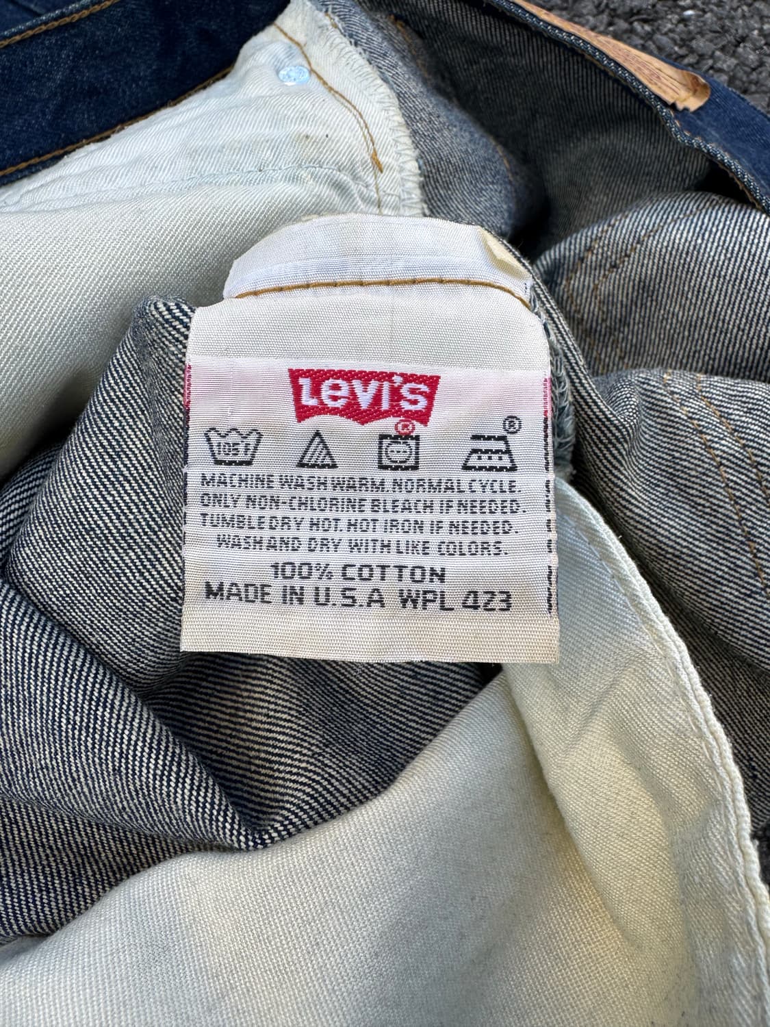 90‘s Levi’s 빈티지 501 인디고 컬러 컷팅 데님팬츠 상품이미지6