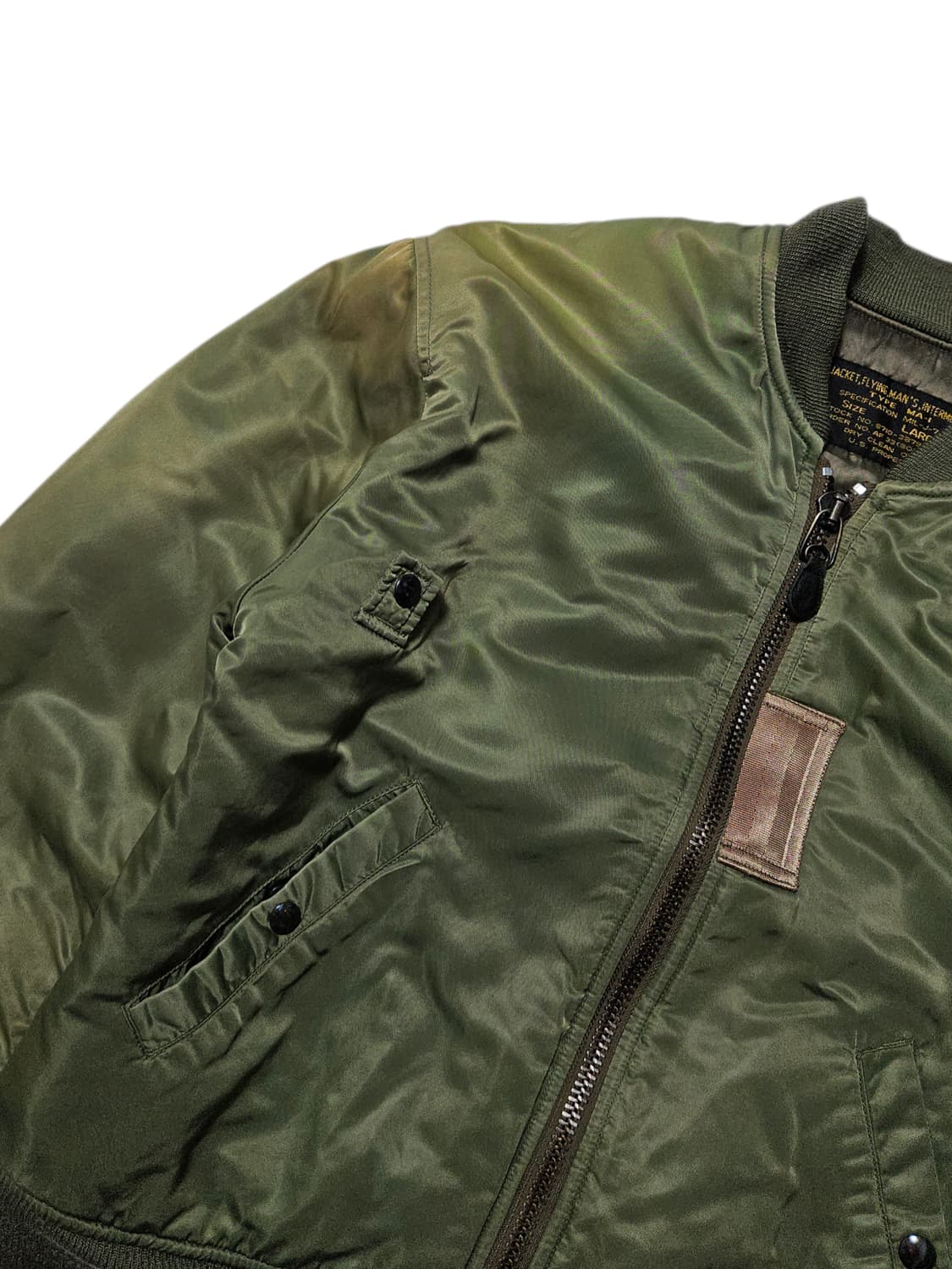 1990's 미공군 Ma-1 플라이트 자켓 항공점퍼 L 하드페이딩 상품이미지3