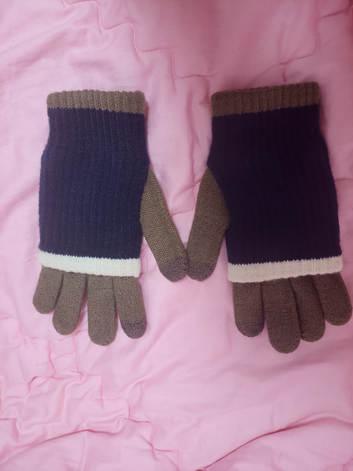 급처새상품!가격1500원 워머 겸 니트 이중장갑 남녀공용 톰브라운 느낌 상품이미지2