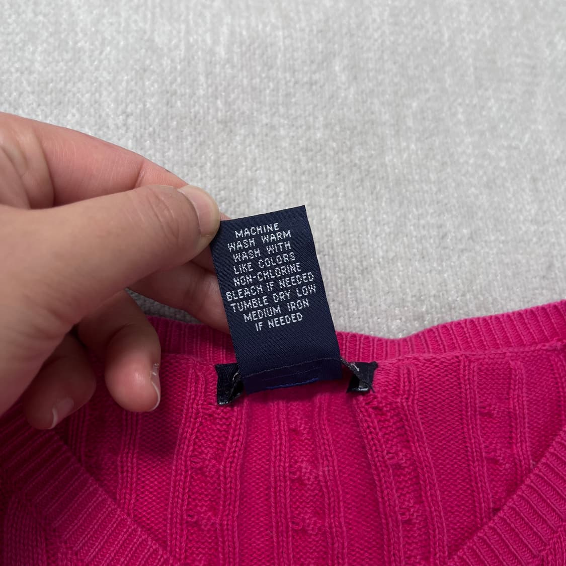 W 95 폴로랄프로렌 핑크 꽈배기 니트  상품이미지5