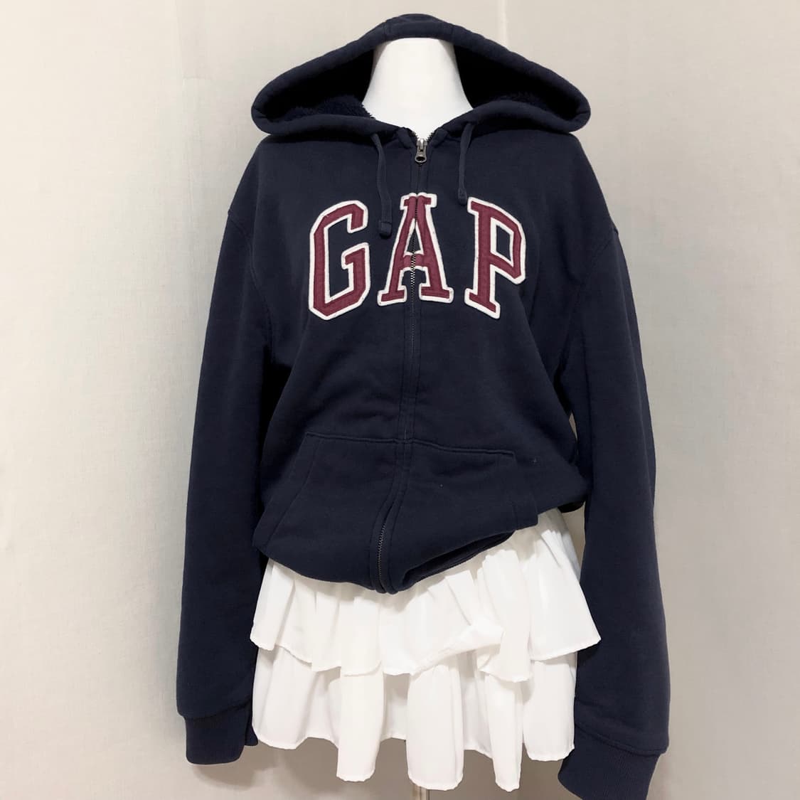 갭 네이비 보아털 후드집업 XL 상품이미지1