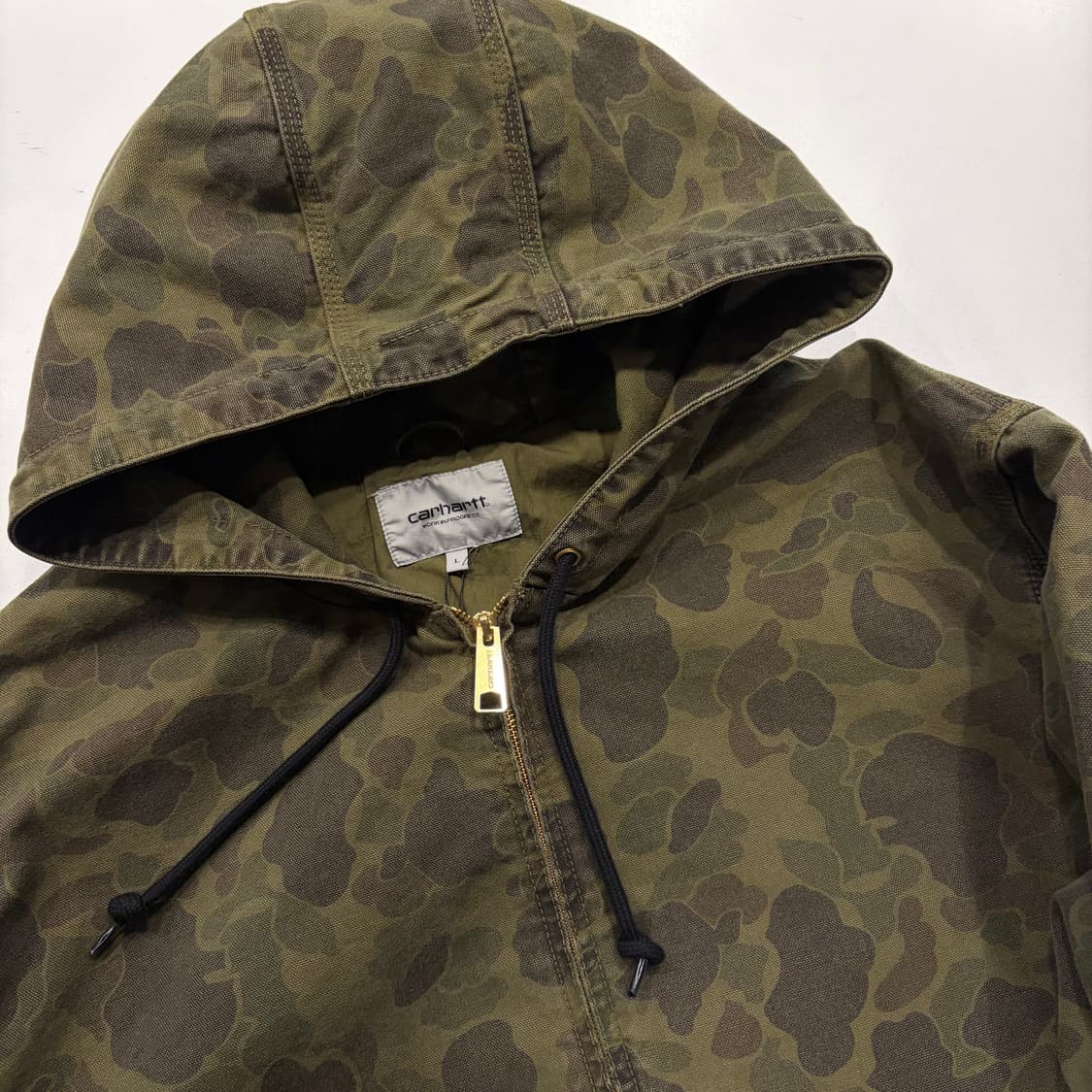 [L] 칼하트 WIP 덕 카모 밀리터리 후드 액티브 자켓 D765 상품이미지3