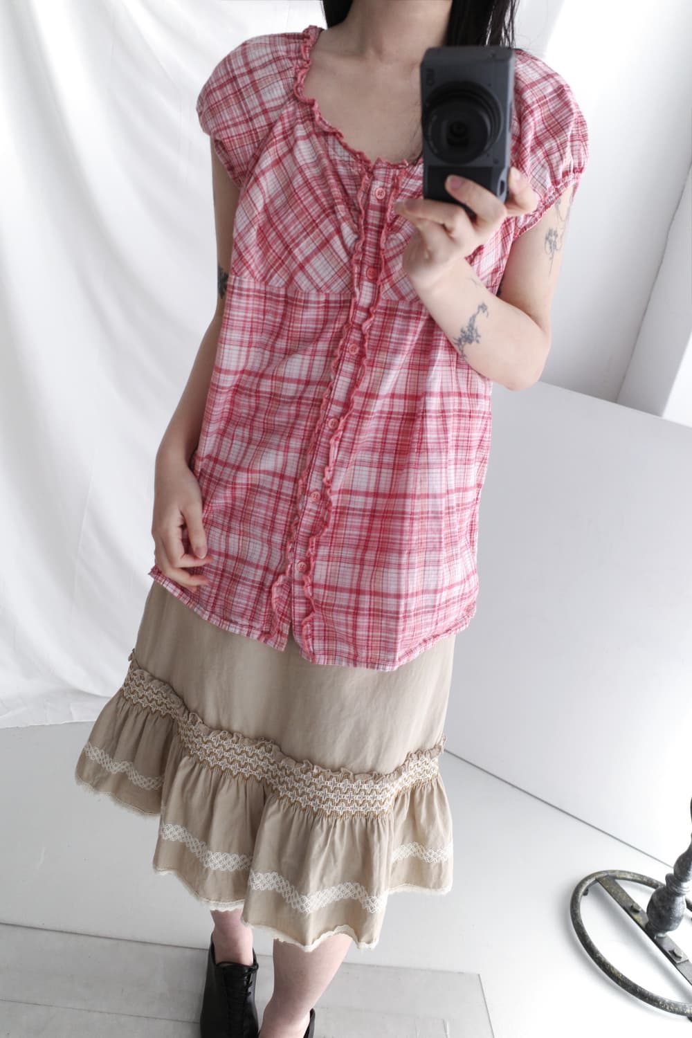 crochet shirring skirt  상품이미지7