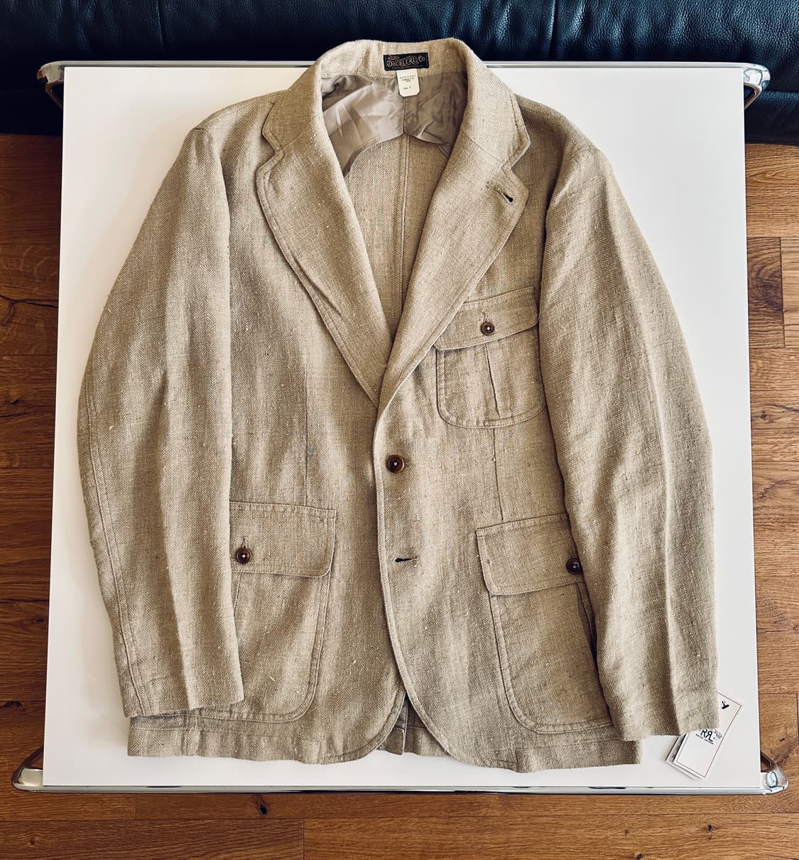 RRL 25SS 언컨스트럭티드 실크 린넨 헤링본 블레이저 M 신품 상품이미지2