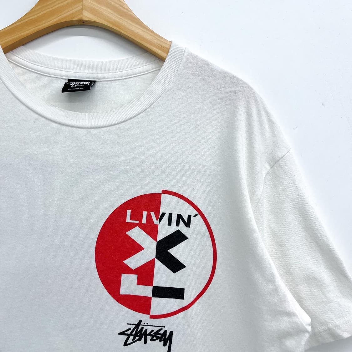 스투시 빅 스탁 로고 노 렛지 파워 화이트 티셔츠 상품이미지4