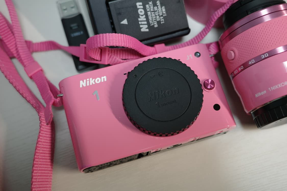 니콘 J1 미러리스 카메라 핑크 30-100 줌렌즈 Nikon 상품이미지1