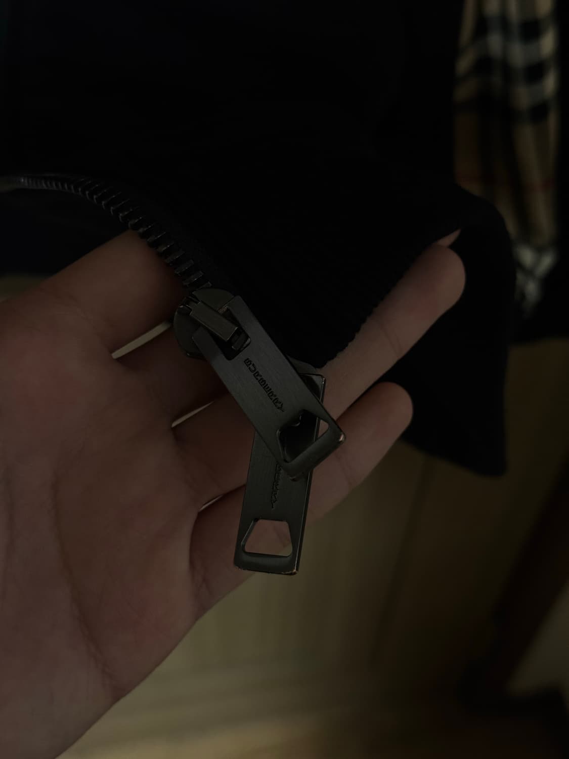 버버리 체크 패턴 코튼 후드집업 블랙  상품이미지5