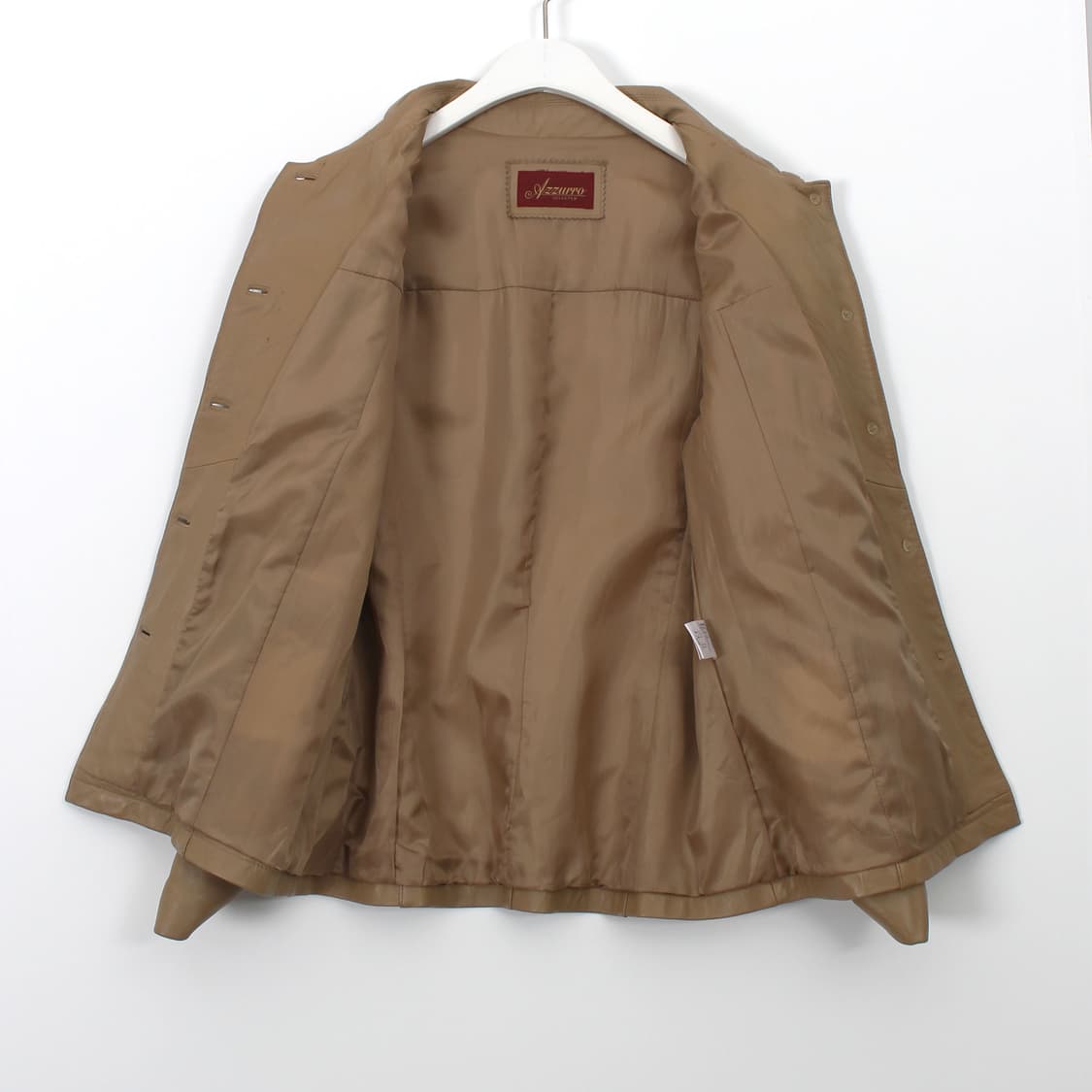 Azzurro 빈티지 베이지 리얼 양가죽 싱글 자켓﻿ 상품이미지9