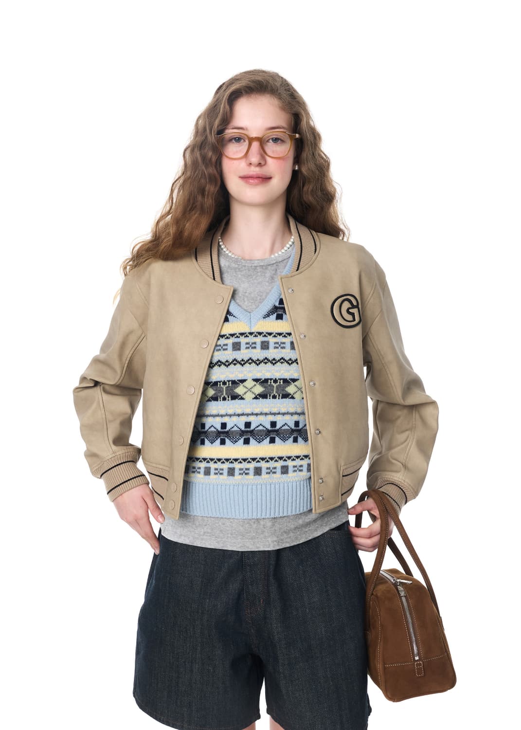 그로브GROVE G로고 레더 점퍼 상품이미지4