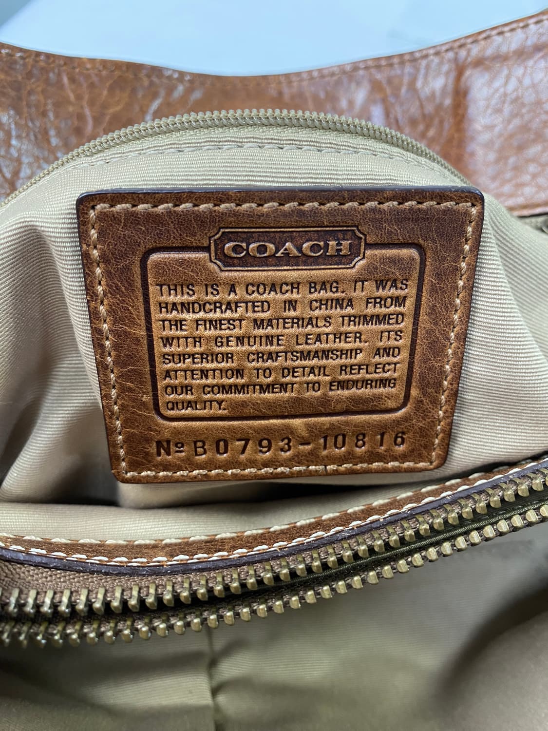 90s coach 코치 패치워크 시그니처 호피 도트 캔버스 레더 토트백  상품이미지6