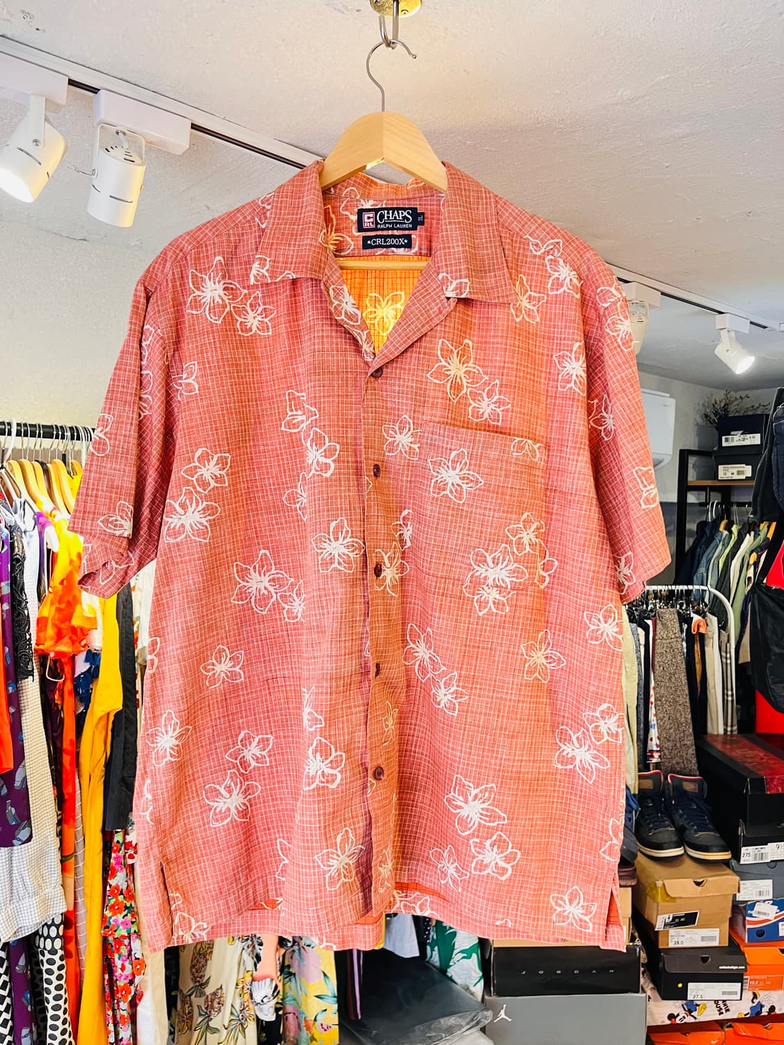 챕스 랄프로렌 립스탑 플로럴 오픈카라 반팔 셔츠 (일본제) 상품이미지2