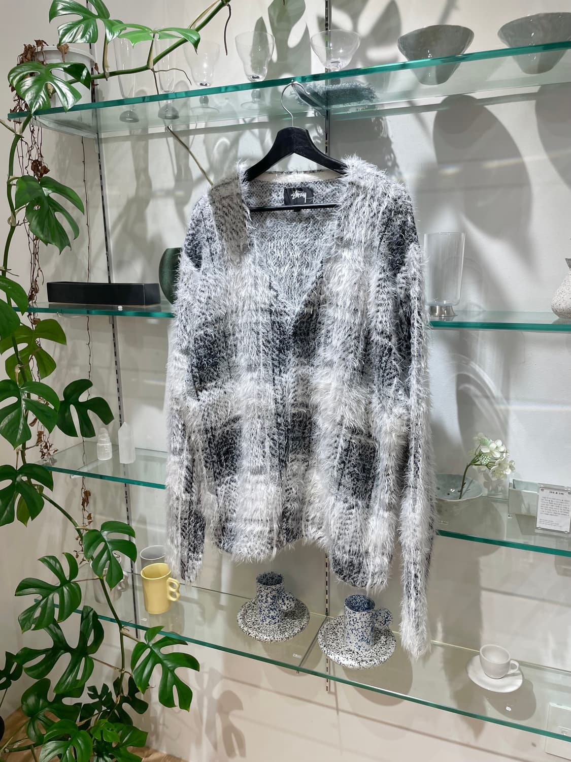 스투시 hairy plaid cardigan 상품이미지4