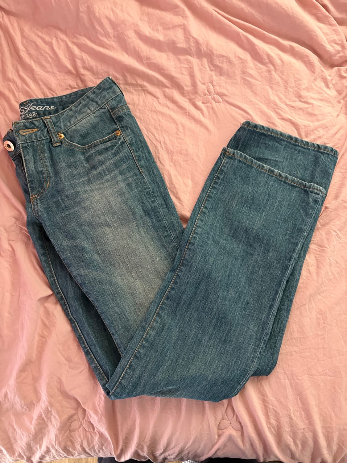 Y2k 대장 게스진스 세미부츠컷 청바지 데님팬츠 상품이미지1