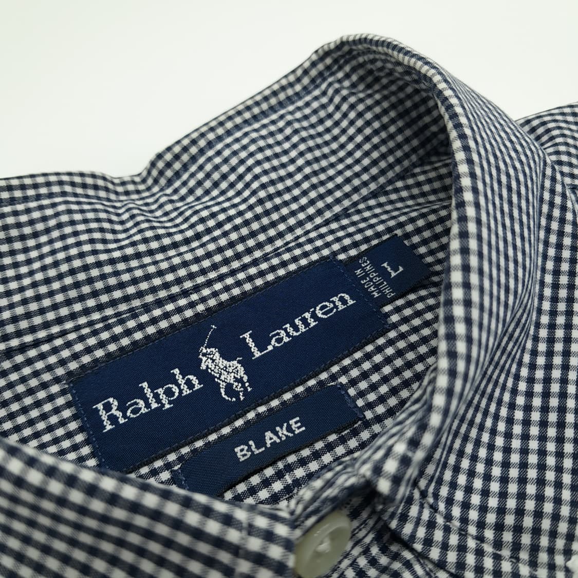 CN917 L 폴로 랄프로렌 다크네이비 도트체크 긴팔 셔츠 남방 상품이미지4