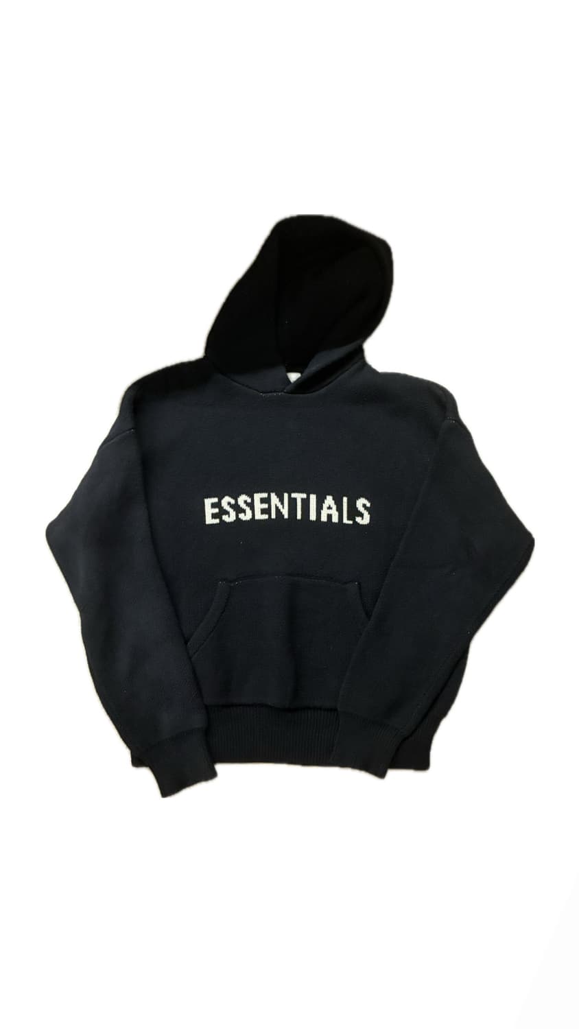 에센셜 니트 후드 블랙 s 상품이미지3