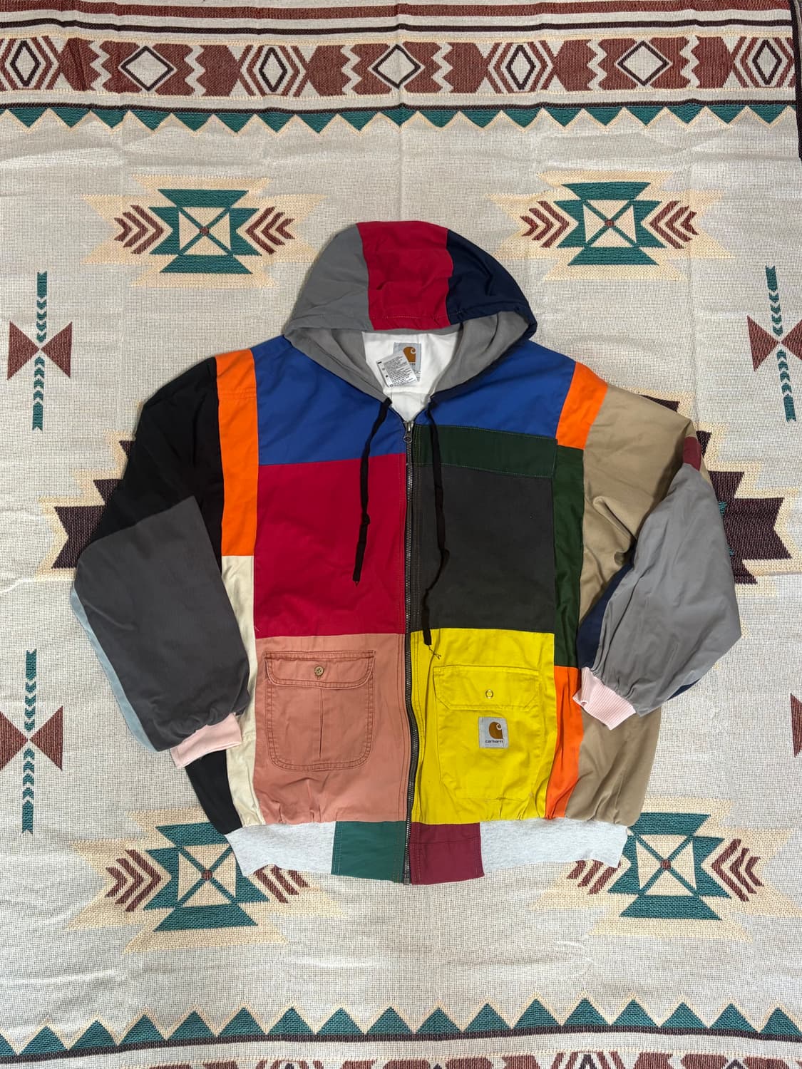 칼하트 리메이크 패치워크 후드집업 상품이미지1