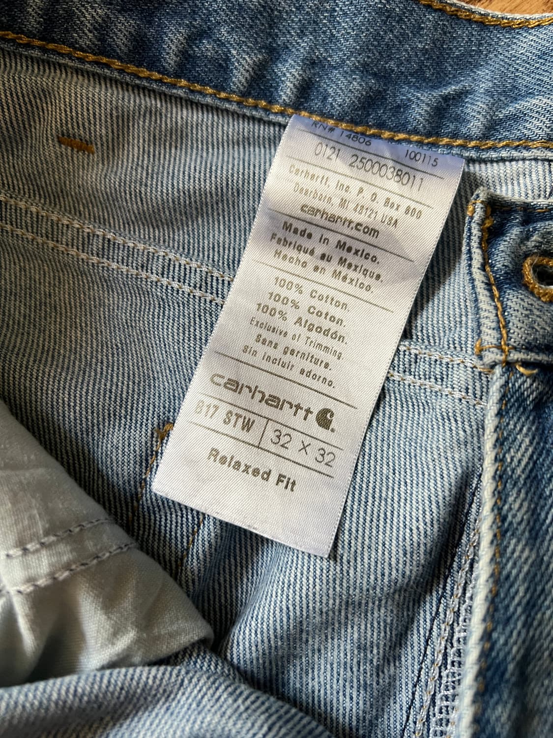 [32]칼하트 USA 더티워싱 워크 데님 팬츠 상품이미지6