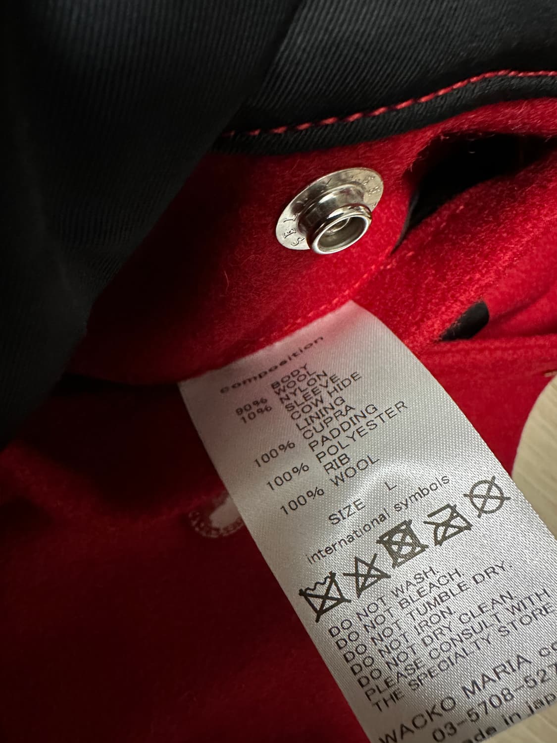 와코마리아 바시티 자켓 레드 L 상품이미지4