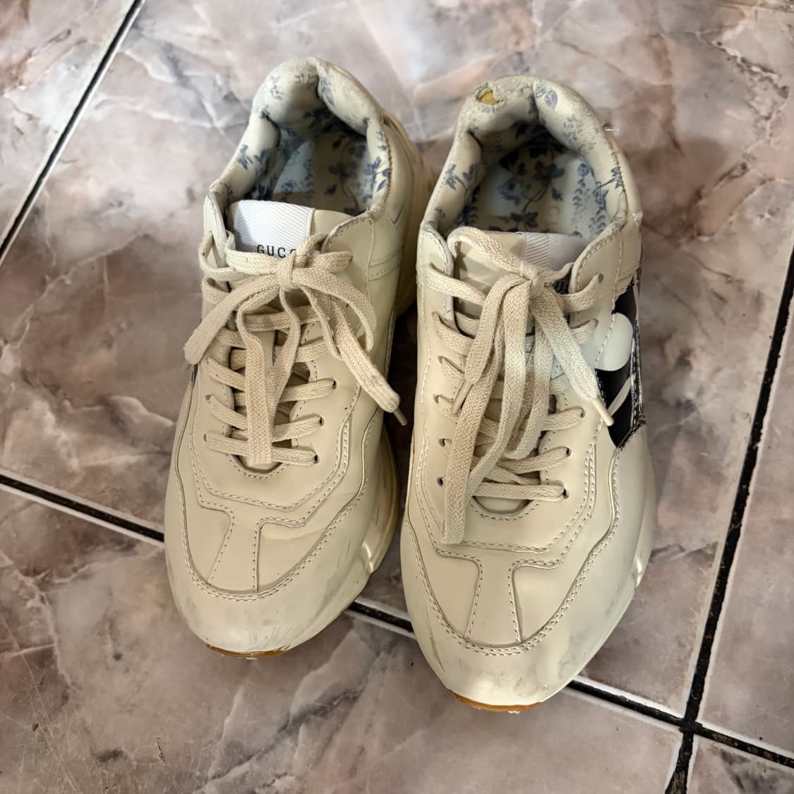 구찌 X MLB 뉴욕 양키스 라이톤 스니커즈 아이보리 230 상품이미지5