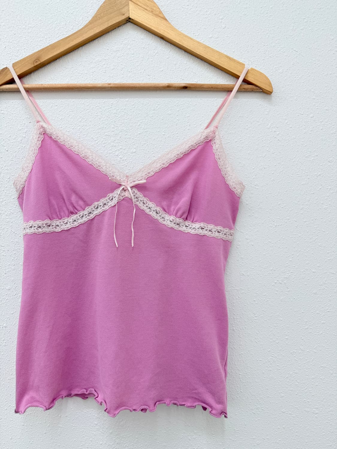 빈티지 핑크 레이스 리본 슬리브리스 상품이미지2