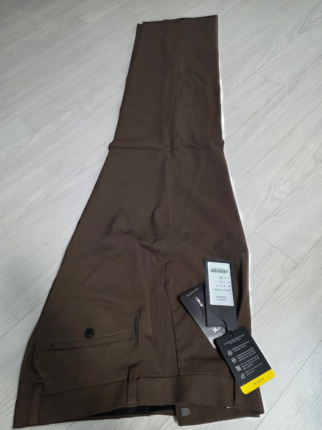 무신사 스탠다드 와이드 히든 밴딩 슬랙스  [브라운] 32 상품이미지2