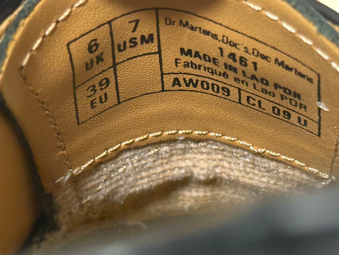6UK 닥터마틴 3홀 스무스 1461 (250사이즈) 상품이미지4
