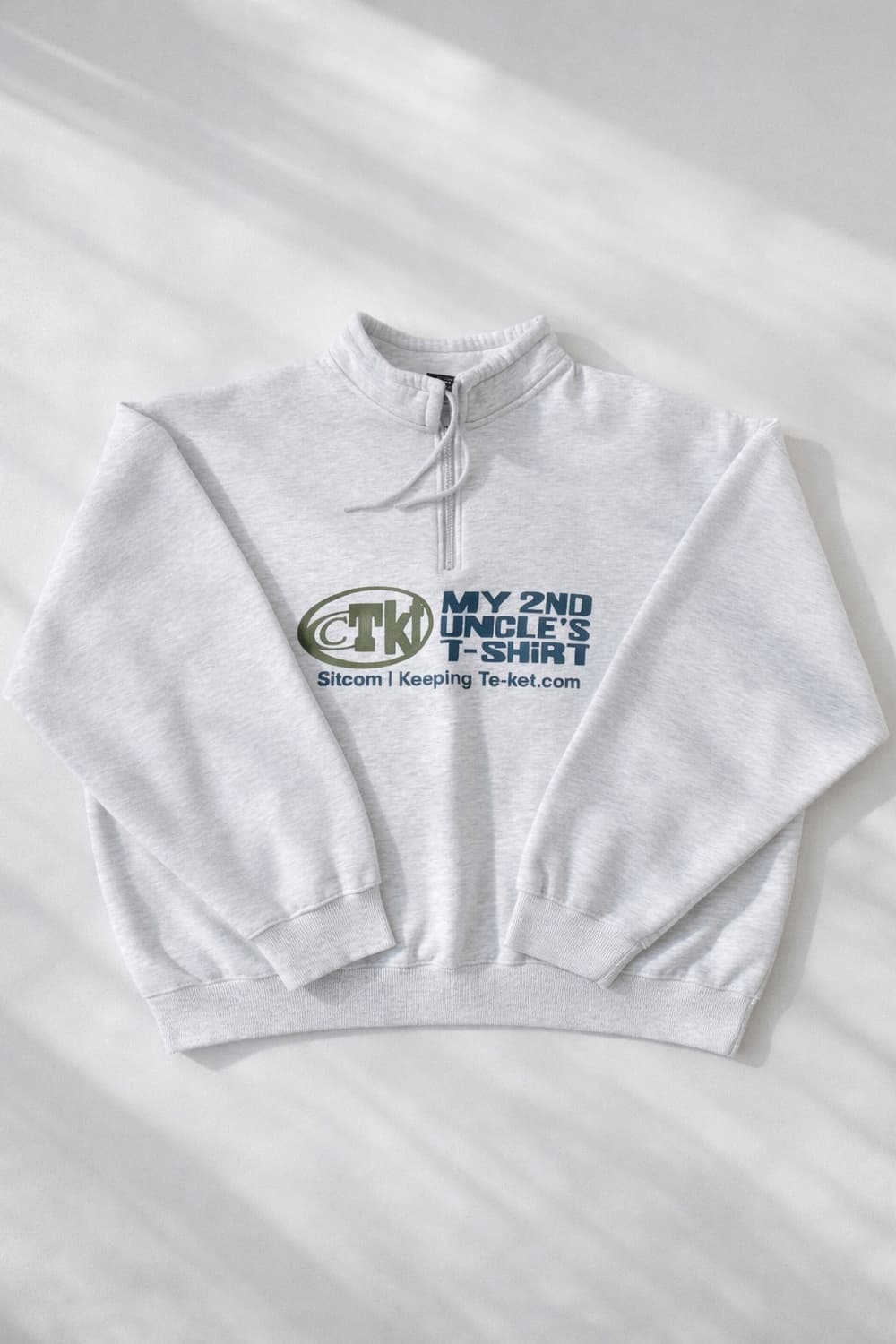 테켓 엉클 하프 집업 스웻셔츠 멜란지 그레이 상품이미지2