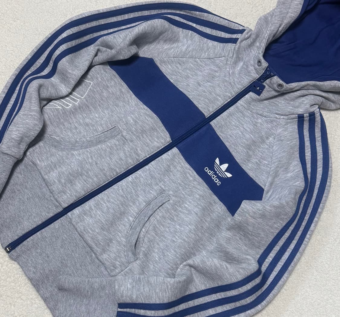 아디다스 그레이 블루 후드집업 상품이미지4
