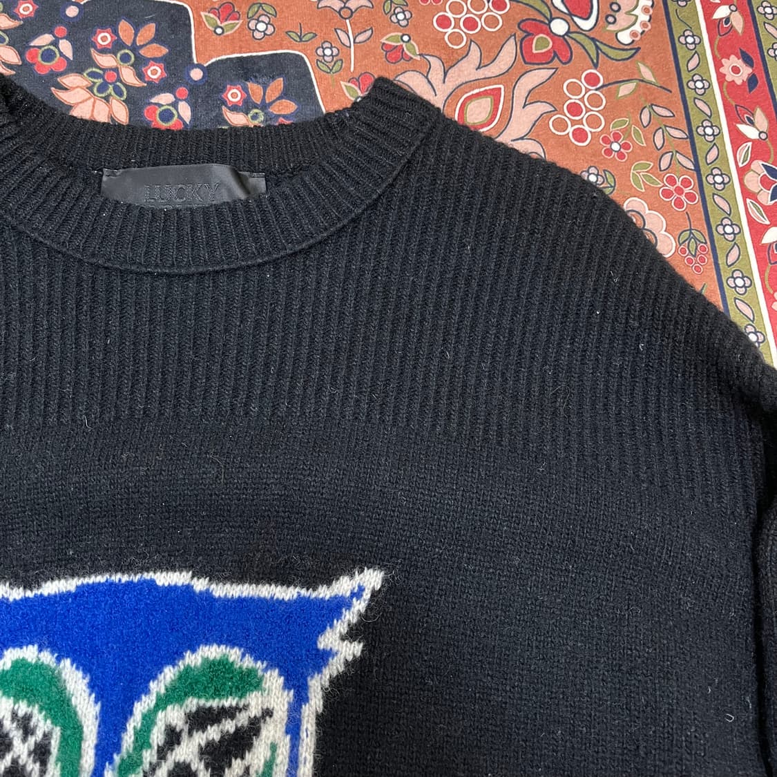 럭키슈에뜨 여성 모직 올빼미 패턴 자수 니트 스웨터 FREE 상품이미지4