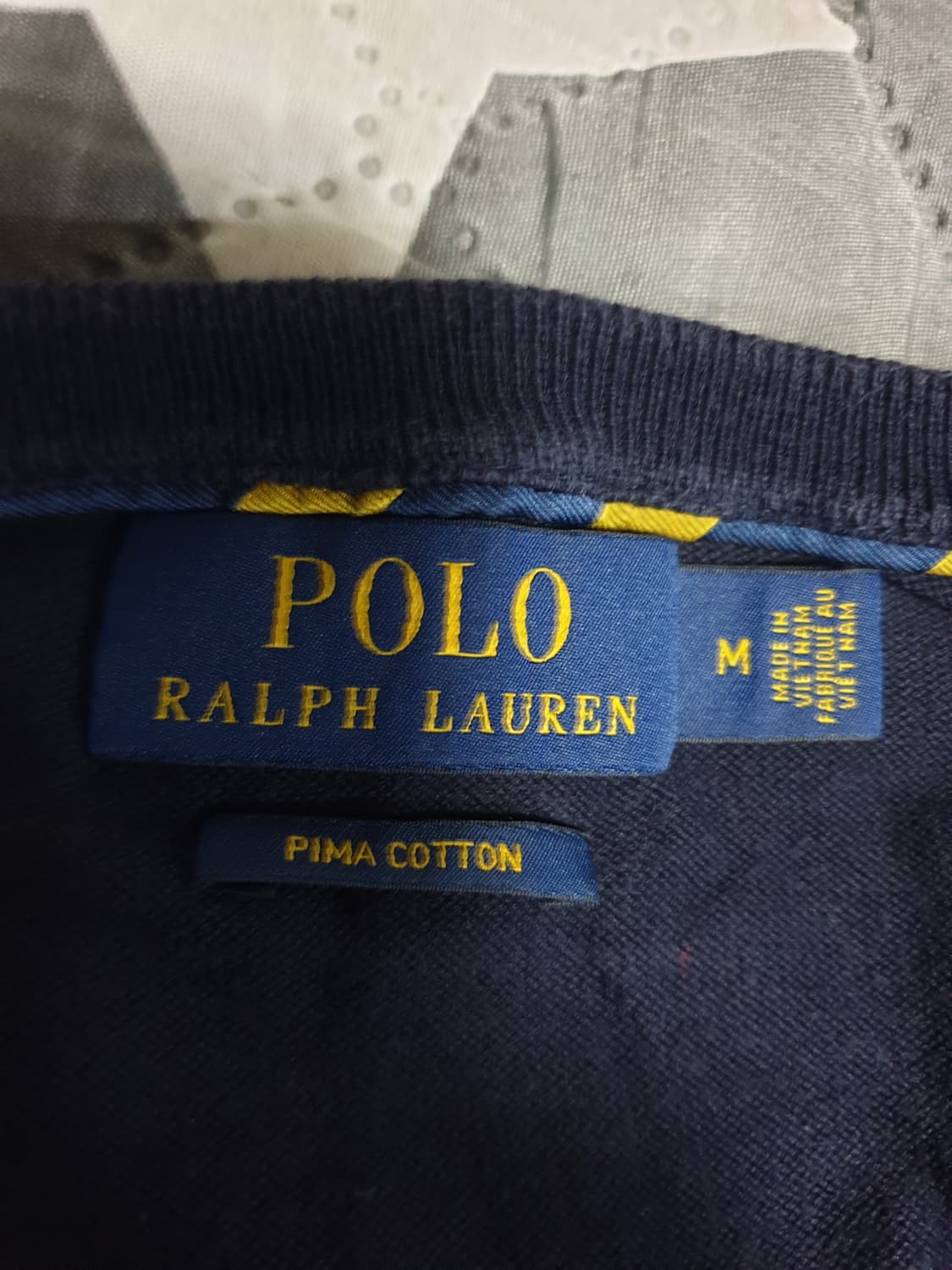 폴로랄프로렌 피마코튼 브이넥 니트 네이비 (M) 상품이미지3