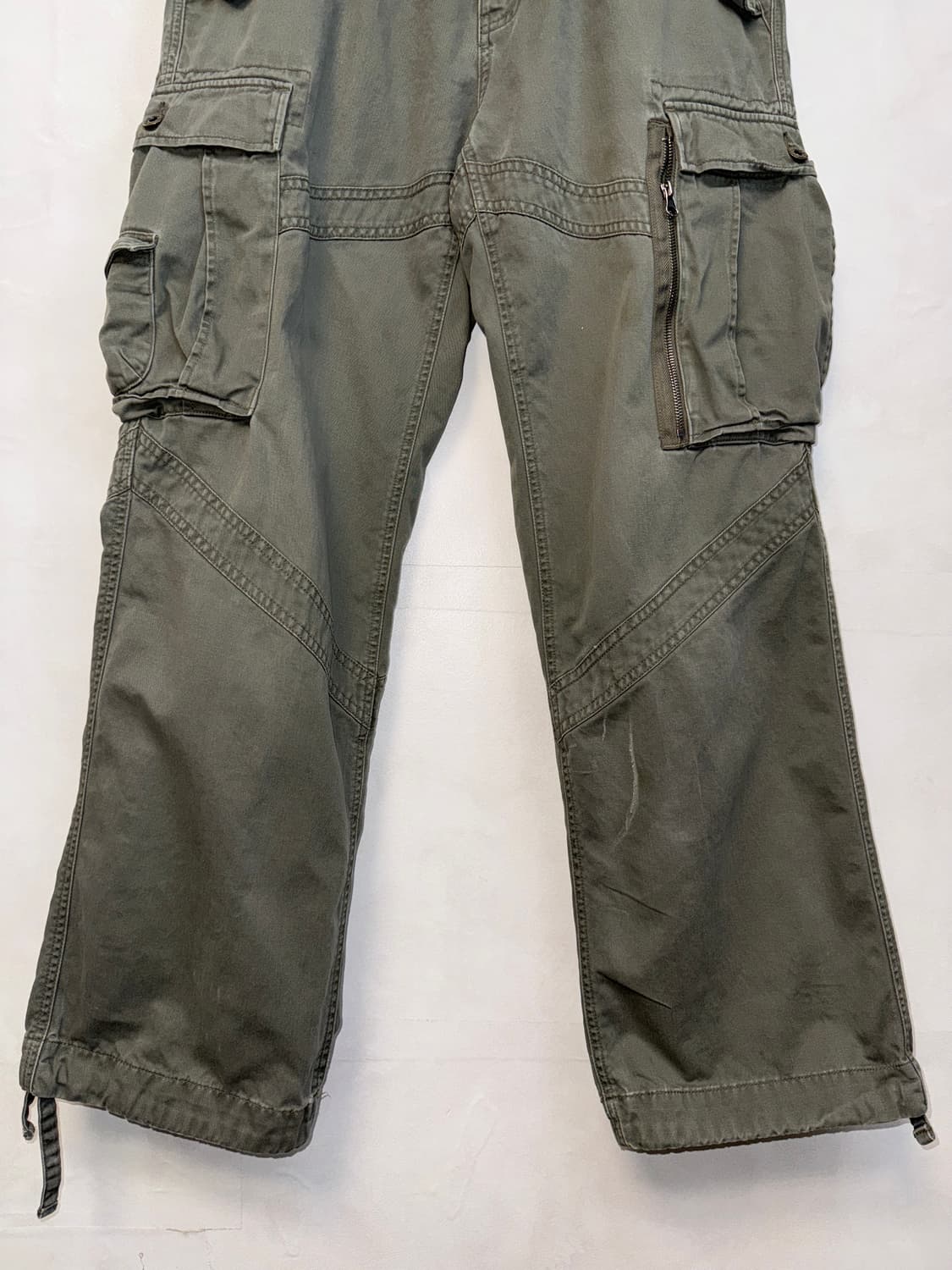 Ash khaki multi pocket wide cargo pants  상품이미지3