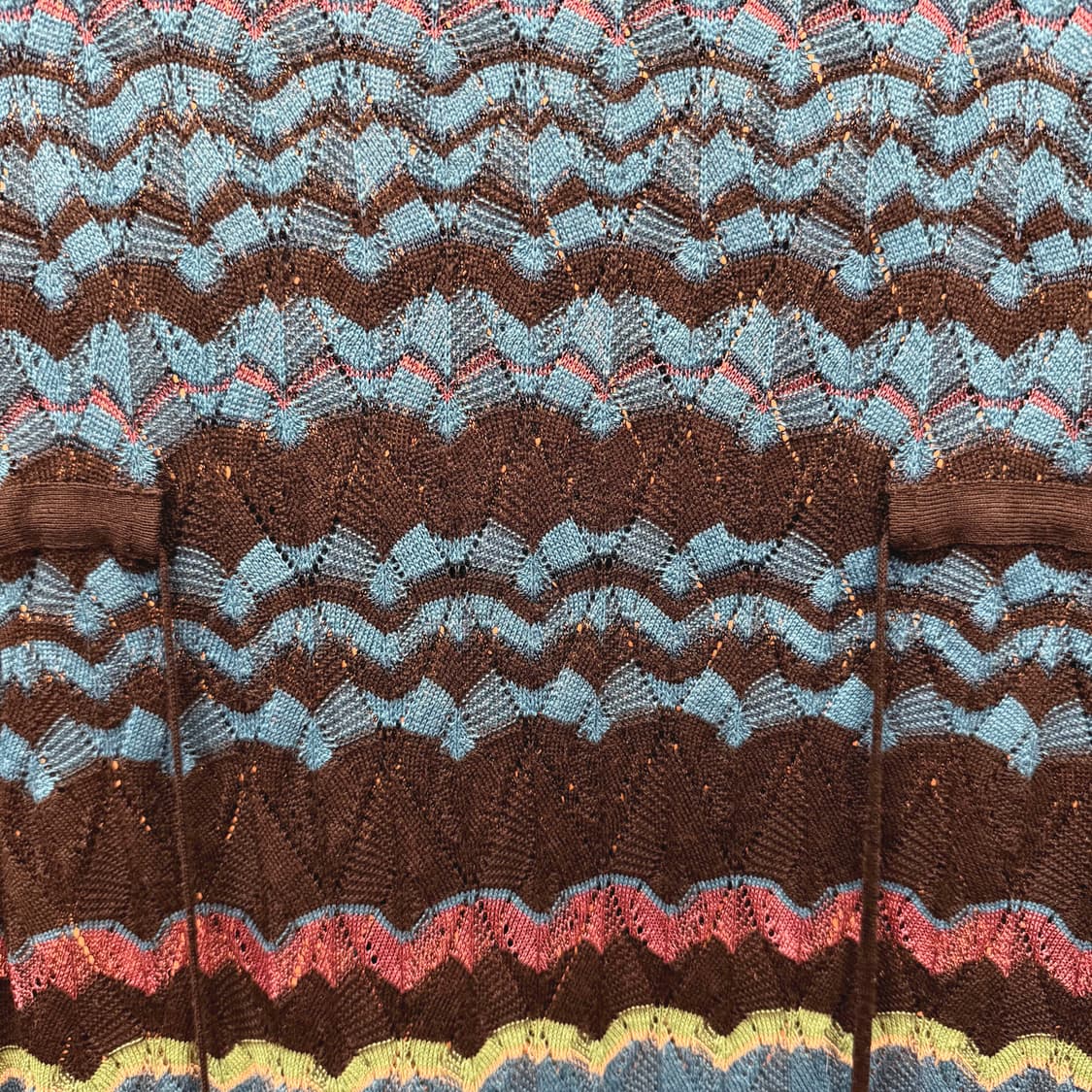 미쏘니 니트 롱 원피스 지그재그 패턴 디테일 슬림핏 멀티컬러 상품이미지6