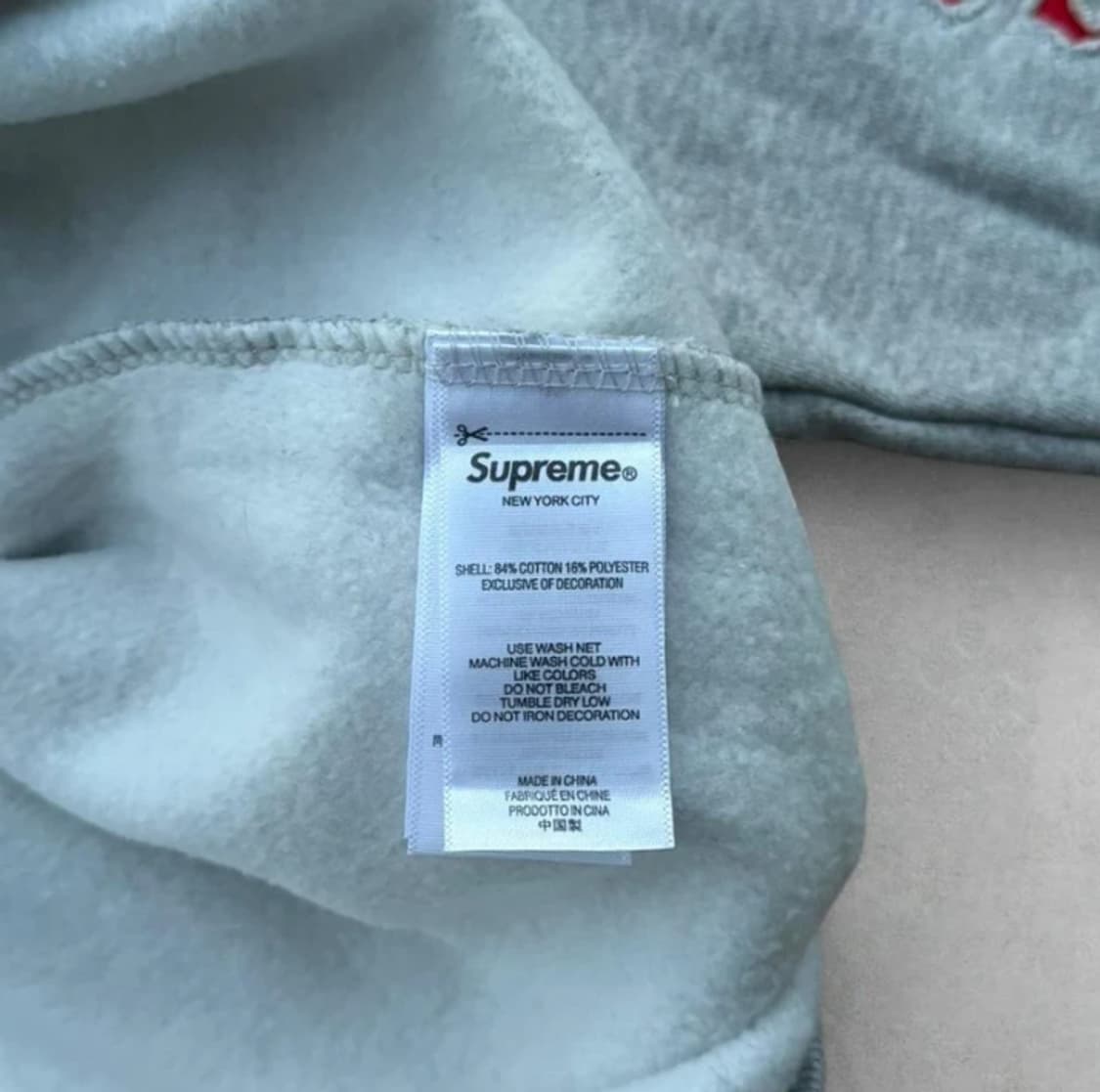 [뉴욕 매장구매] 슈프림 콘트라스트 컷아웃 후드 스웨트셔츠 헤더 그레이 상품이미지8