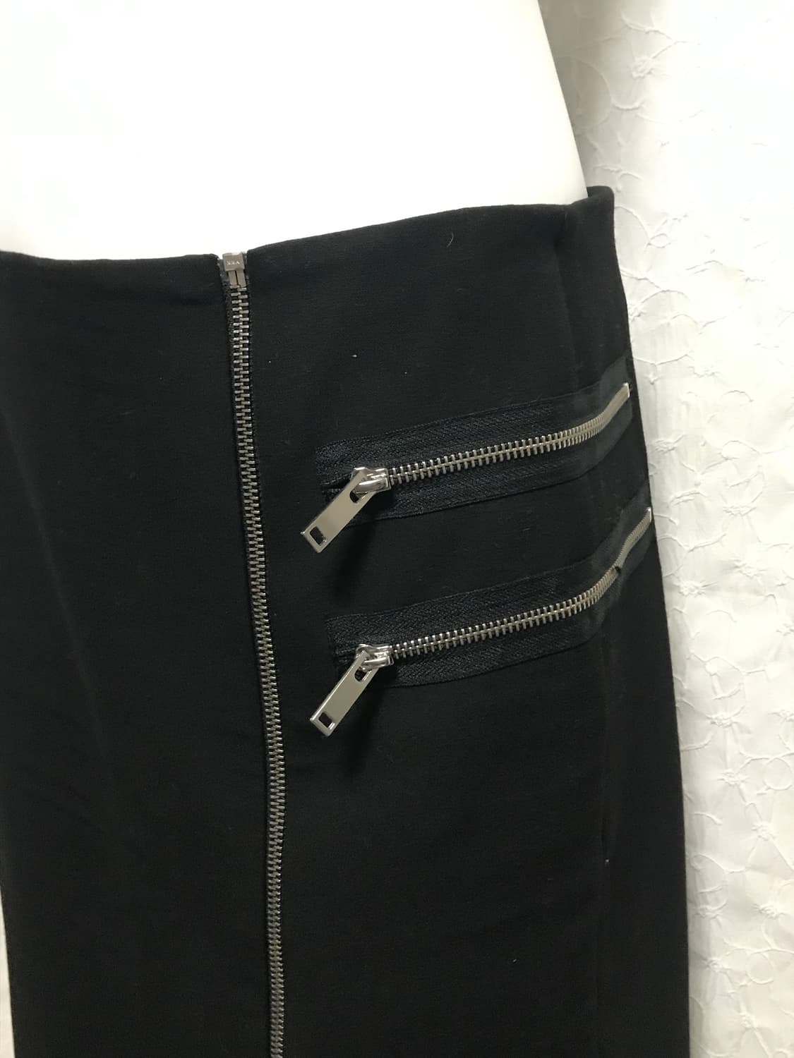 빈티지 긱시크 펑크 언발 지퍼 미디 스커트 상품이미지8