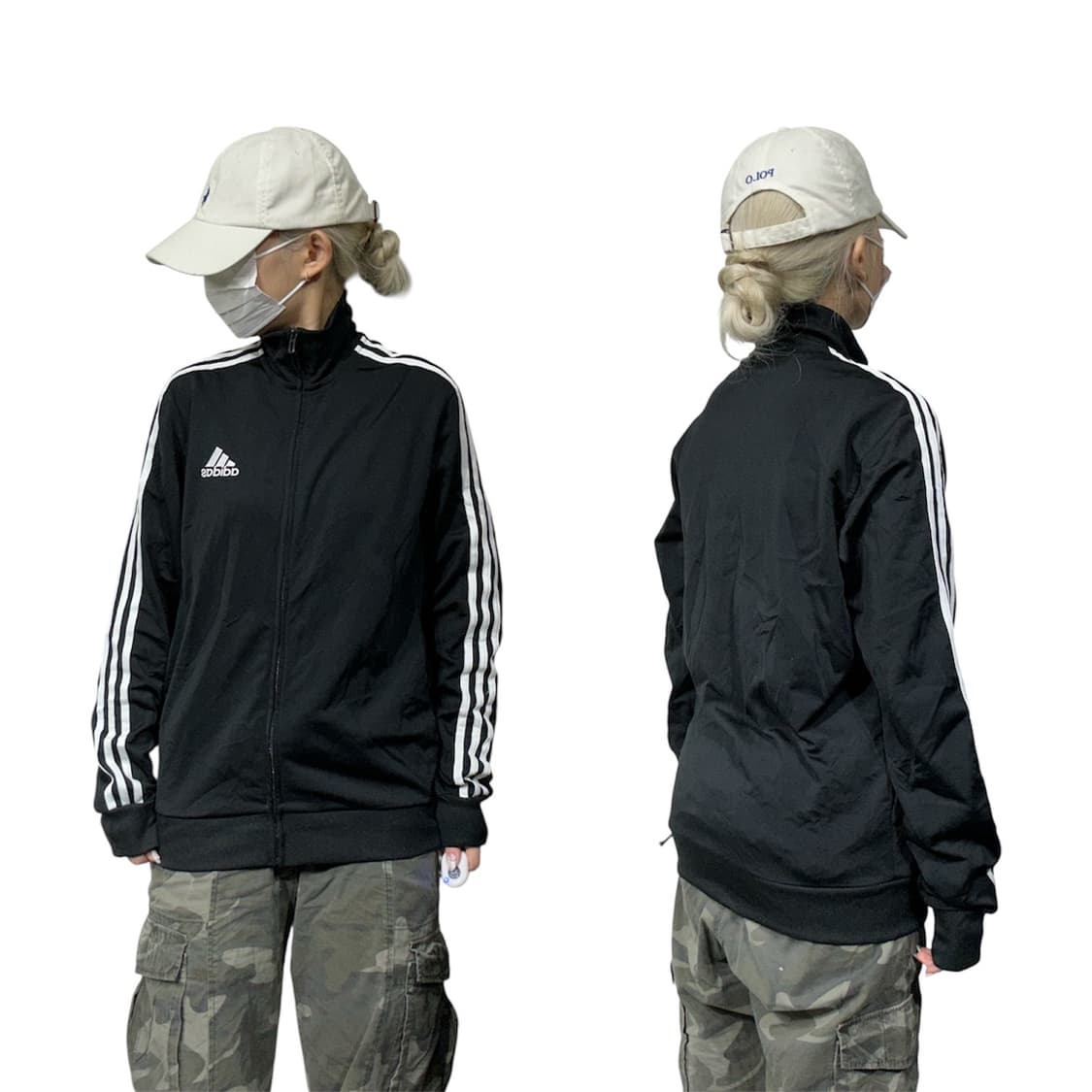 아디다스 블랙 화이트 삼선 트랙탑 져지 M 상품이미지1